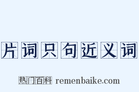 片词只句近义词是什么意思的图片